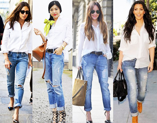 джинсы с белой рубашкой