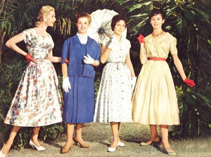 винтажный стиль в одежде 50-х